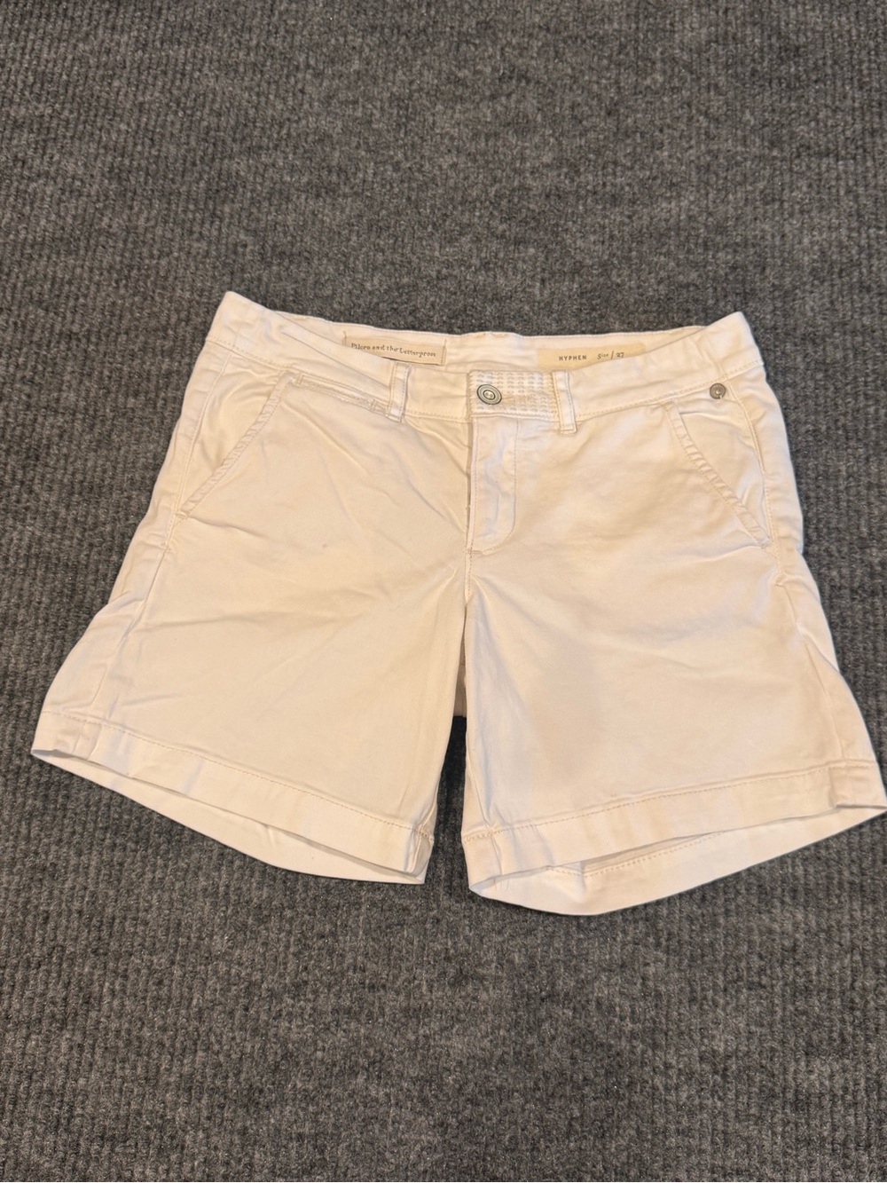 Pilcro and the Letterpress by Anthropologie White Hyphen Chino Shorts Womens 27